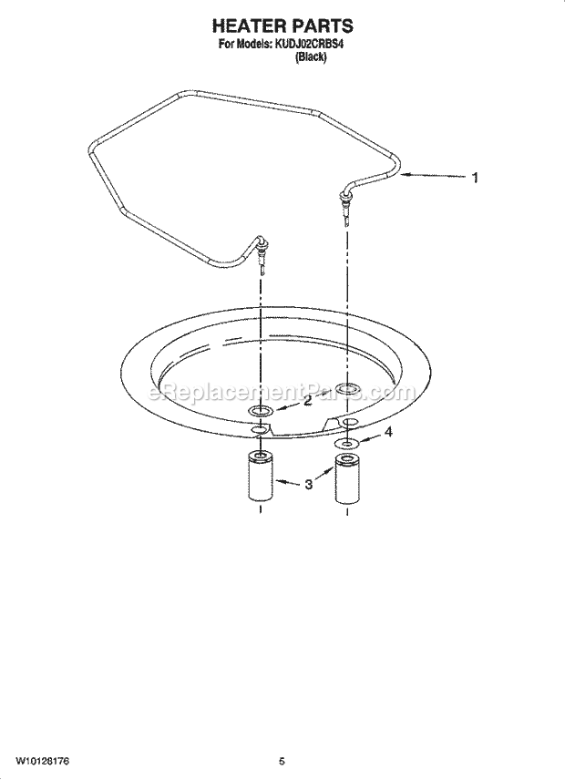 KitchenAid KUDJ02CRBS4 Dishwasher Heater Parts Diagram