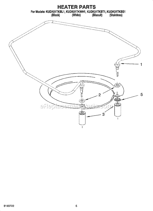 KitchenAid KUDK01TKBL1 Dishwasher Heater Parts Diagram