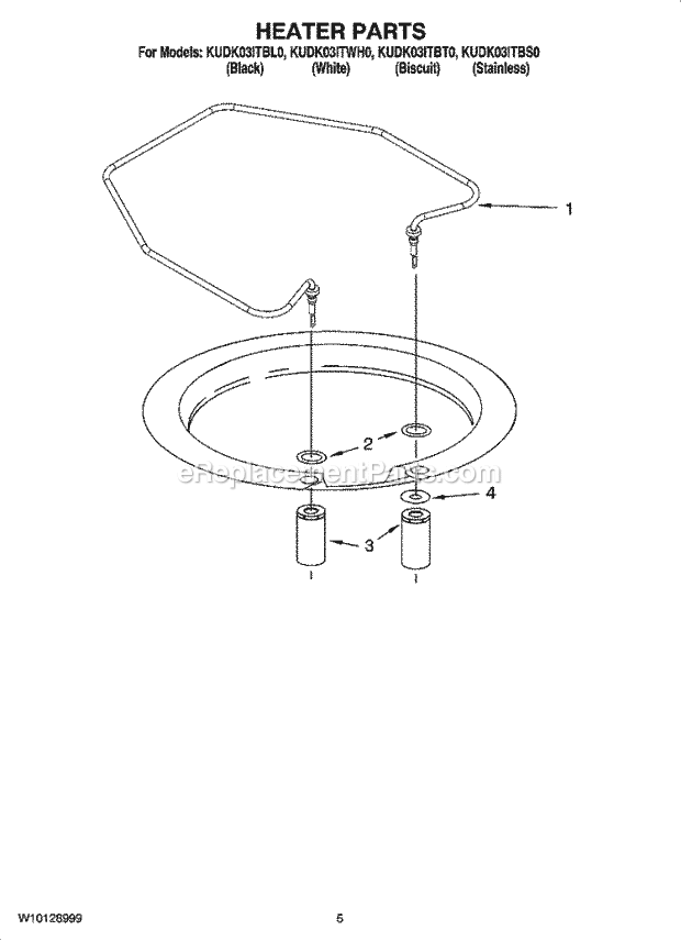 KitchenAid KUDK03ITBS0 Dishwasher Heater Parts Diagram