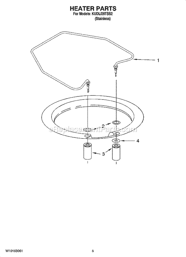 KitchenAid KUDL03ITSS2 Dishwasher Heater Parts Diagram