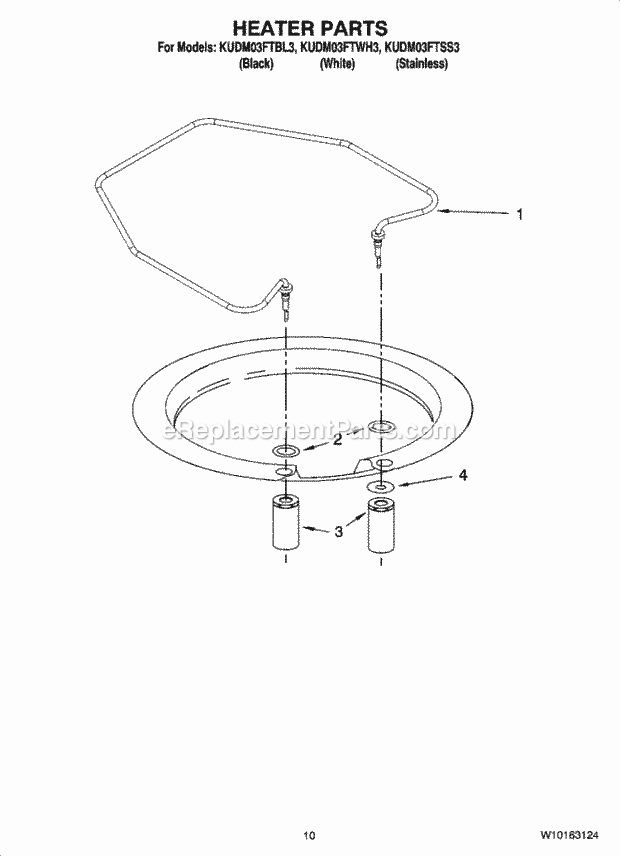 KitchenAid KUDM03FTBL3 Dishwasher Heater Parts Diagram