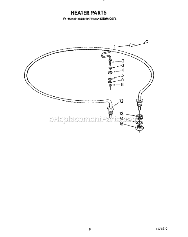 KitchenAid KUDM220T4 Dishwasher Heater Diagram