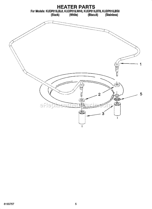 KitchenAid KUDP01ILBL0 Dishwasher Heater Parts Diagram