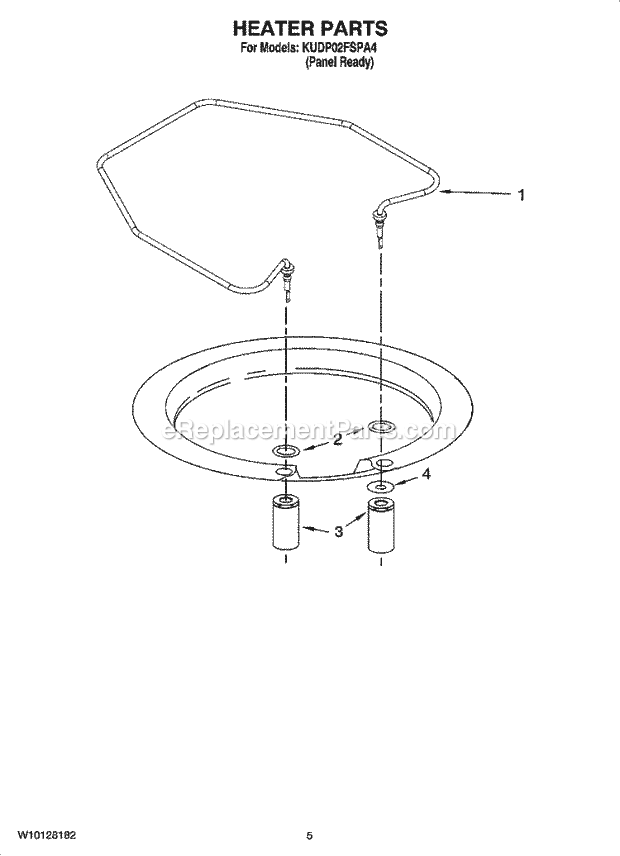 KitchenAid KUDP02FSPA4 Dishwasher Heater Parts Diagram