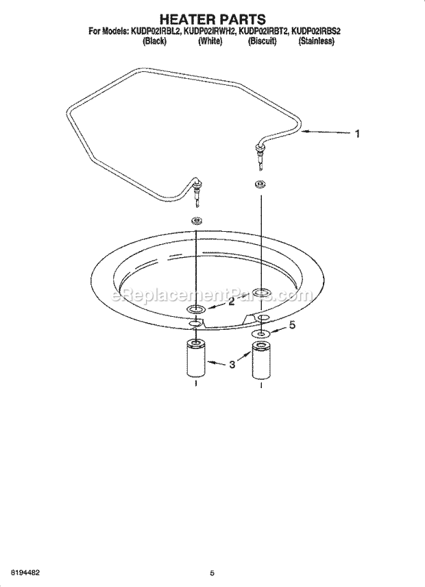 KitchenAid KUDP02IRBS2 Dishwasher Heater Parts Diagram