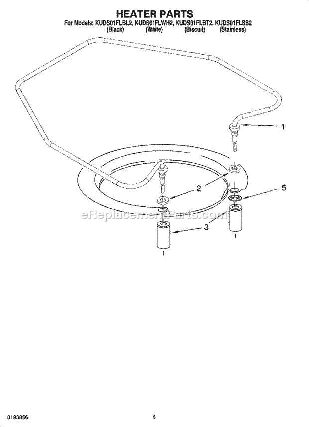 KitchenAid KUDS01FLBT2 Dishwasher Heater Parts Diagram