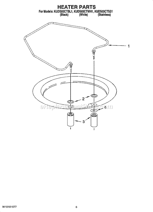 KitchenAid KUDS03CTBL1 Dishwasher Heater Parts Diagram