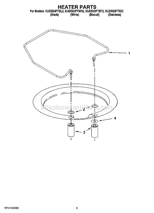 KitchenAid KUDS03FTSS2 Dishwasher Heater Parts Diagram