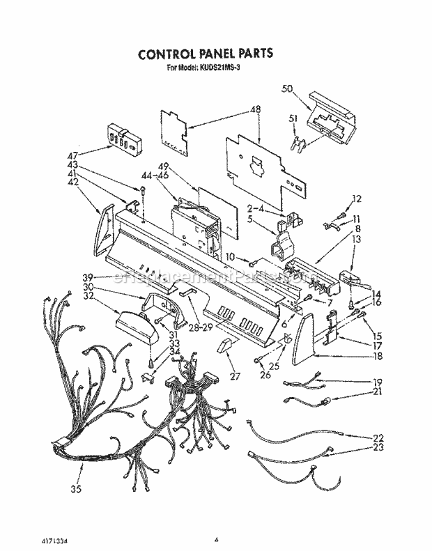 KitchenAid KUDS21MS3 Dishwasher Control Panel , Lit/Optional Diagram