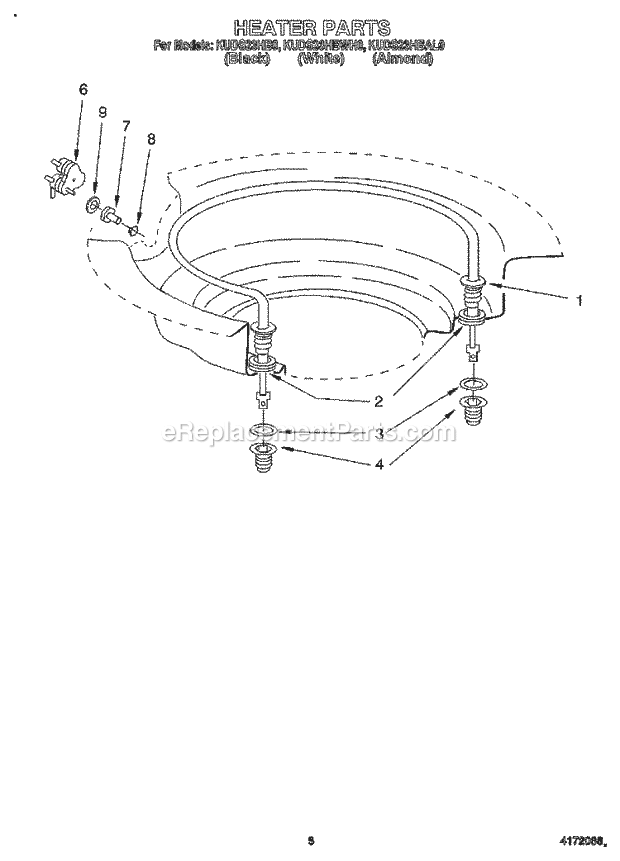 KitchenAid KUDS23HBAL0 Dishwasher Heater Diagram