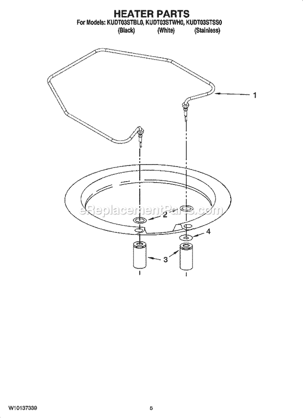 KitchenAid KUDT03STBL0 Dishwasher Heater Parts Diagram