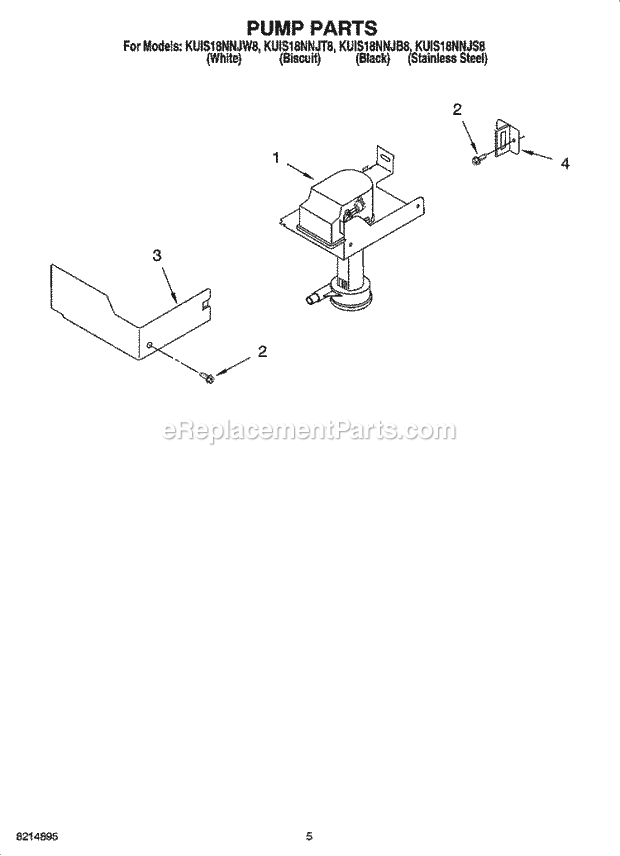 KitchenAid KUIS18NNJB8 Ice Maker Pump Parts Diagram