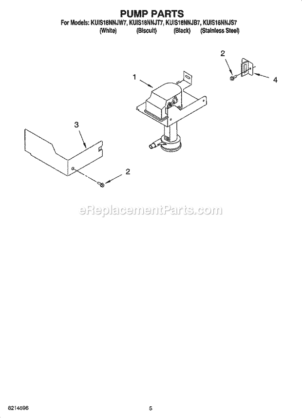 KitchenAid KUIS18NNJW7 Ice Maker Pump Parts Diagram