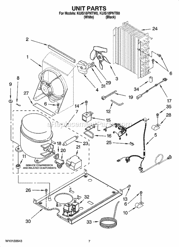 KitchenAid KUIS18PNTW0 Ice Maker Unit Parts, Optional Parts Diagram