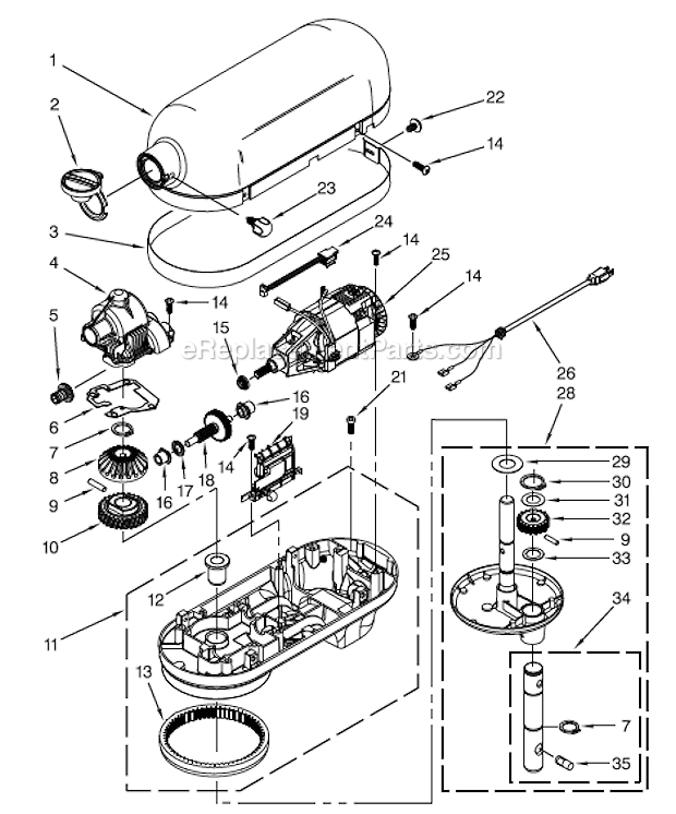 KitchenAid 4KG25H3X Parts List and Diagram - (Series 5) :  eReplacementParts.com