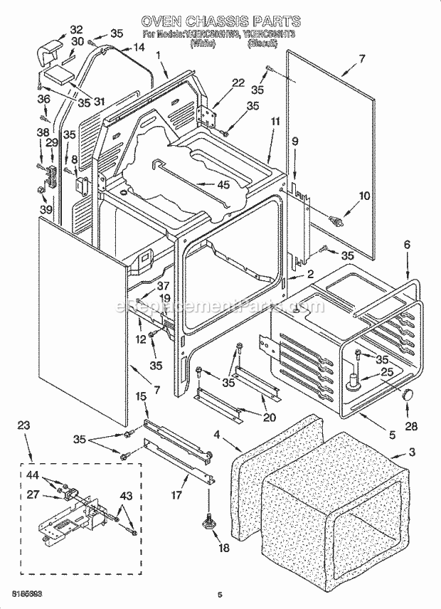 KitchenAid YKERC506HT3 Range Oven Chassis Parts Diagram