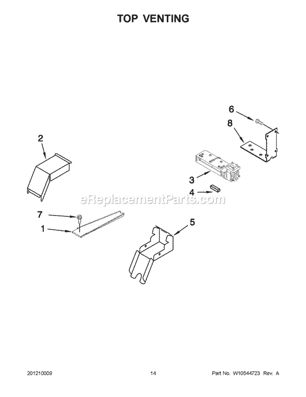 KitchenAid YKERS807SP04 Oven Top Venting Diagram