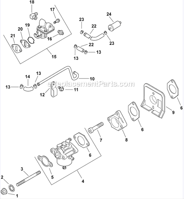 Kohler CH15-44523 Engine Fuel System 8-27-179 Diagram