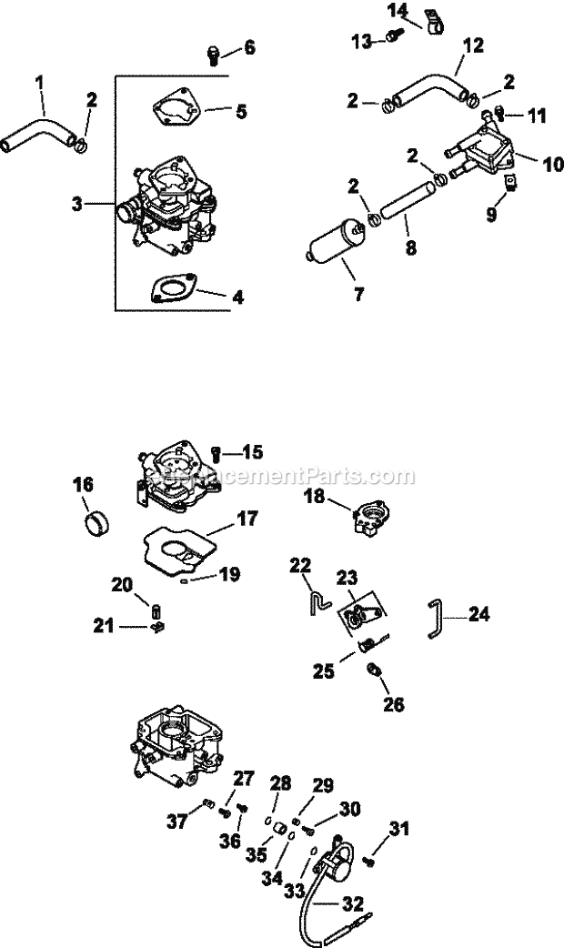 Kohler CH25-68611 25 HP Engine Page H Diagram