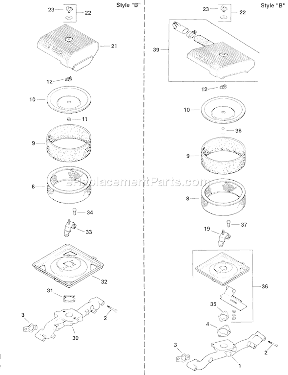 Kohler CH25S-68654 Engine Page B Diagram