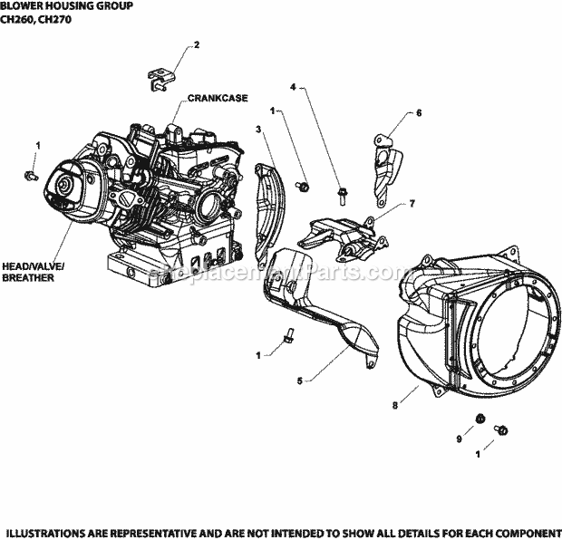 Kohler CH270-0102 Engine Page B Diagram