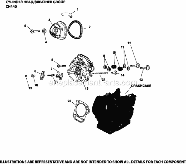 Kohler CH440-3117 14 Hp Engine Cylinder_HeadBreather_Group_Ch440-3117_Ch440 Diagram