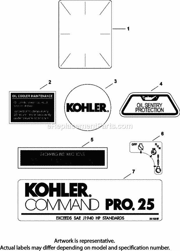 Kohler CH730-0095 25 HP Engine Page J Diagram