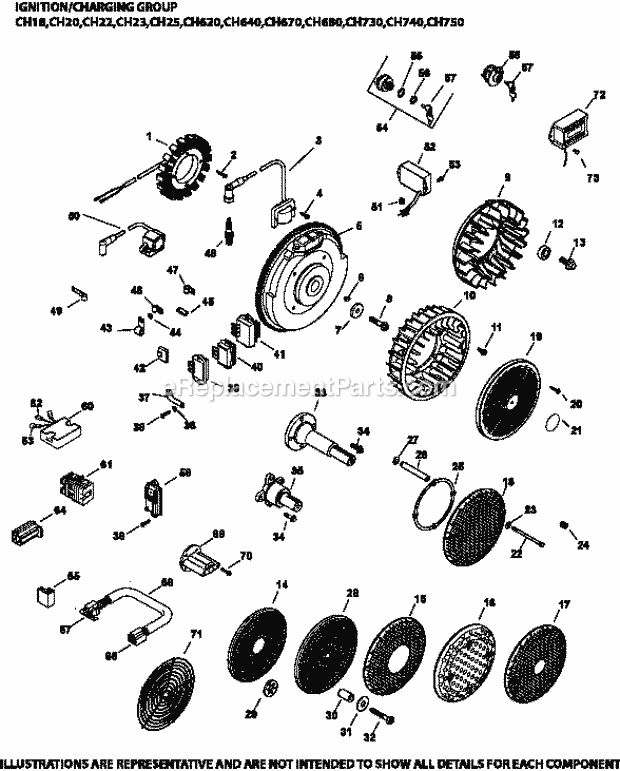 Kohler CH730-3015 21.5 HP Engine Page J Diagram