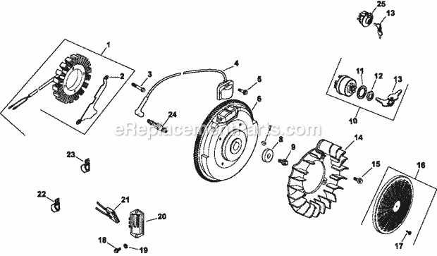 Kohler CH730-3040 25 HP Engine Page J Diagram