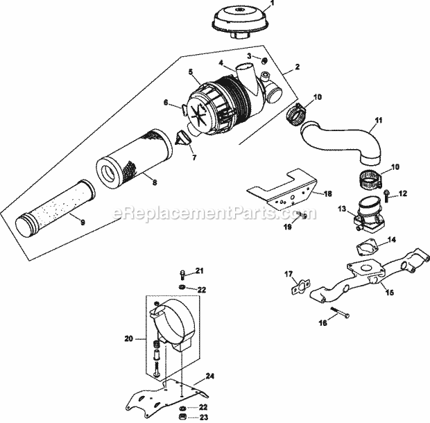 Kohler CH740-3111 27 HP Engine Page B Diagram