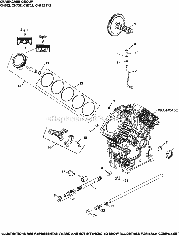 Kohler CH752-3101 27 Hp Engine Crankcase_Group_2-24-423_Ch682-752 Diagram