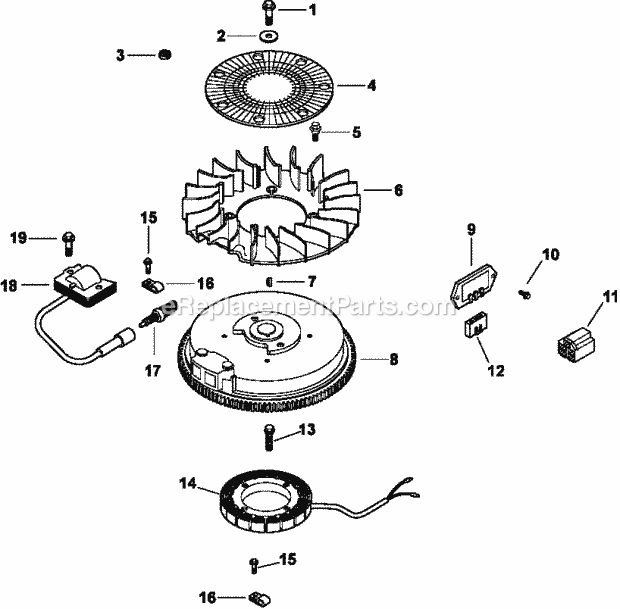Kohler CV13-21502 13 HP Engine Page J Diagram
