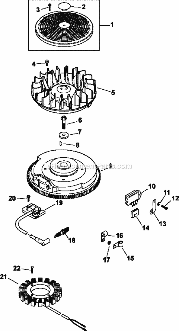 Kohler CV18-61558 18 HP Engine Page K Diagram