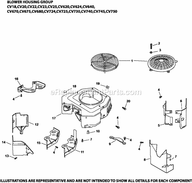 Kohler CV25-69531 25 HP Engine Page B Diagram