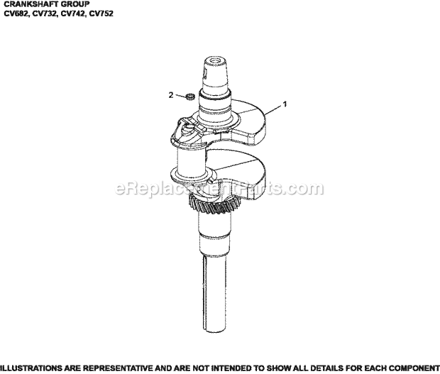 Kohler CV682-3012 22.5 Hp Engine Crankshaft_Group_1-24-66_Cv682-752 Diagram