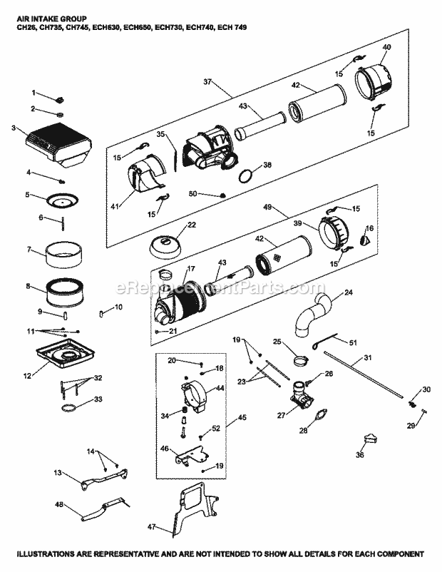 Kohler ECH730-3032 25 HP Engine Page B Diagram