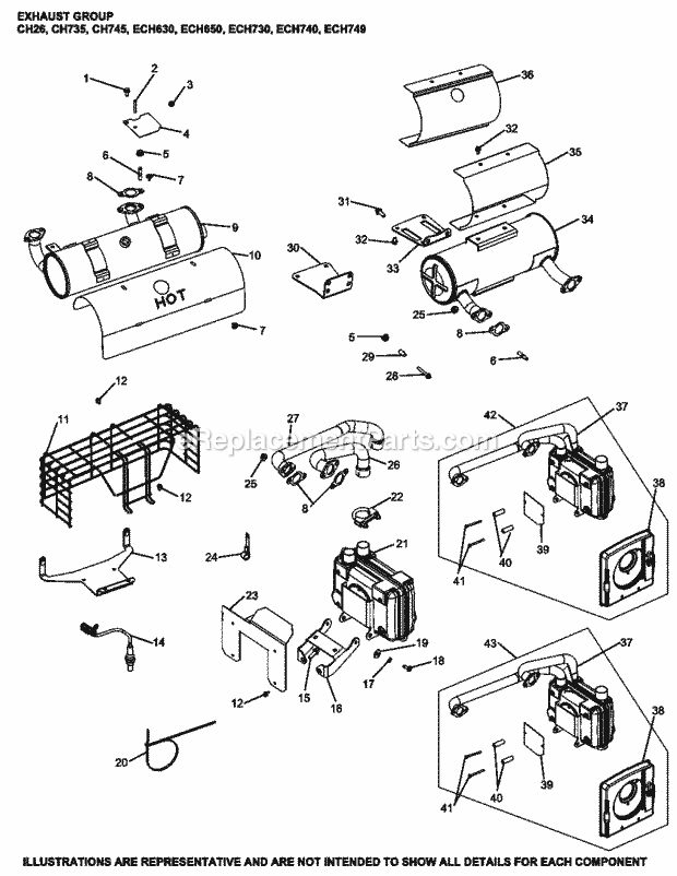 Kohler ECH730-3032 25 HP Engine Page H Diagram