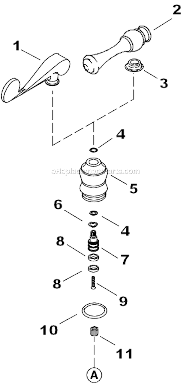 Kohler K-16100-4 Centerset Lavatory Faucet Page B Diagram