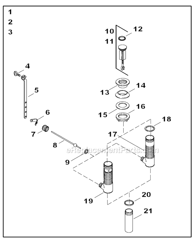 Kohler K-454-4S Widespread Lavatory Faucet Page D Diagram