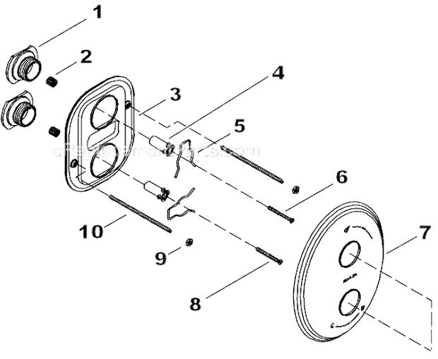 Kohler K-T10302-4M Thermostatic Valve Page B Diagram