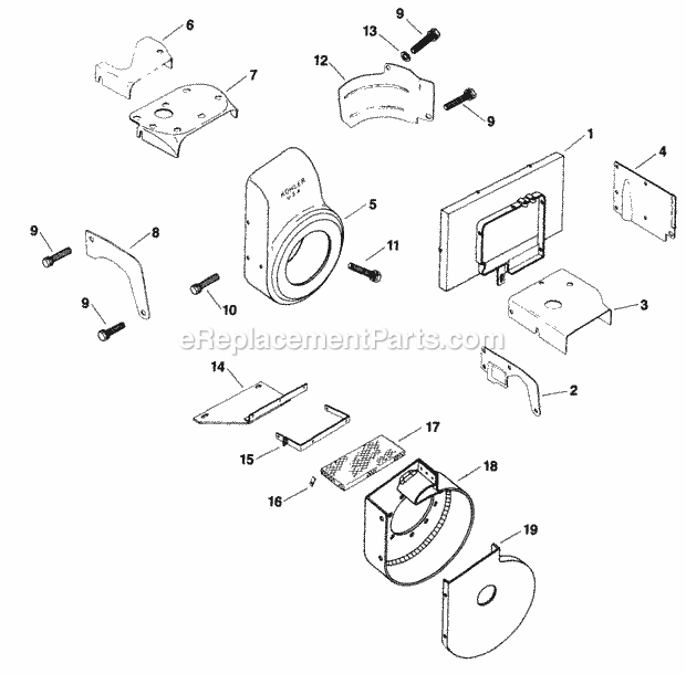 Kohler K181-30591 8 HP Engine Page K Diagram