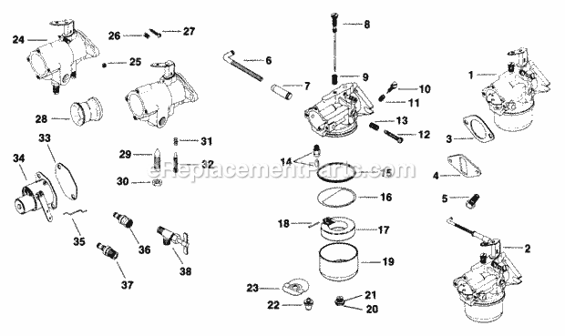 Kohler K301-47412 12 Hp Engine Page H Diagram