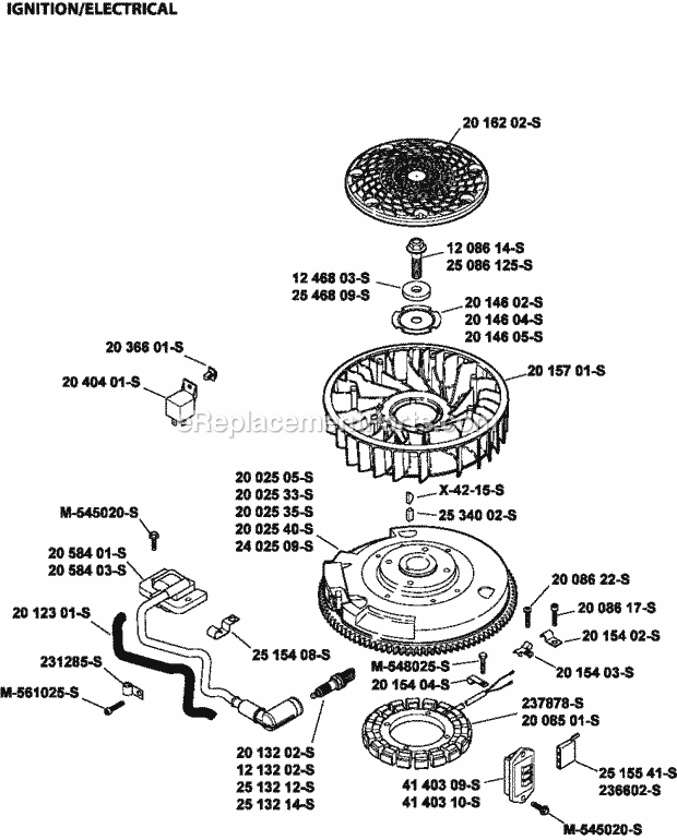 Kohler SV530-0013 17 Hp Engine Page J Diagram