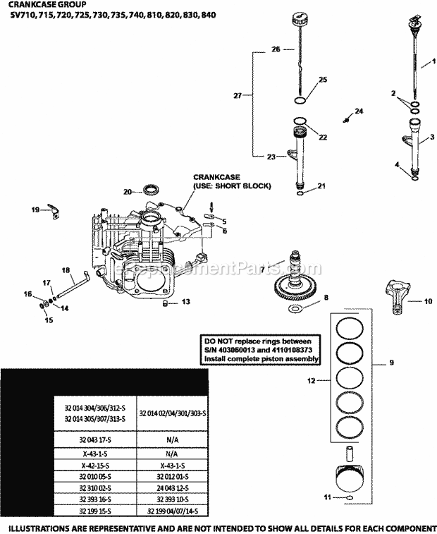 Kohler SV735-3032 26 Hp Engine Page C Diagram