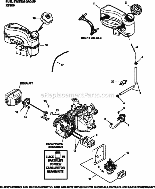 Kohler XT800-3082 Engine Fuel_System_Group_Xt800-3082 Diagram