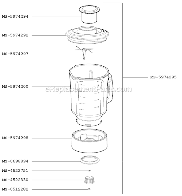 Krups GMA111(0) Blender Power Xtreme Jar Page B Diagram