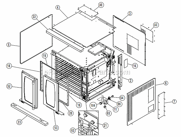 Lang ECSF-ES Electric Convenction Oven Page D Diagram