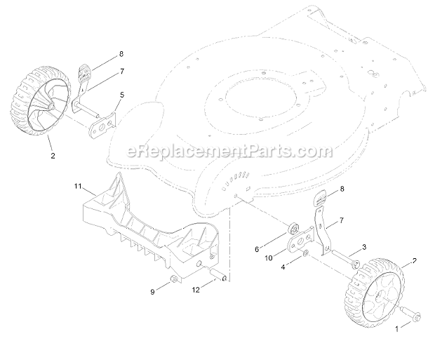 Lawn Boy 10604 (312000001-312999999)(2012) 20In Mulching/Rear Bagging Lawn Mower Front Wheel & Height-Of-Cut Assembly Diagram
