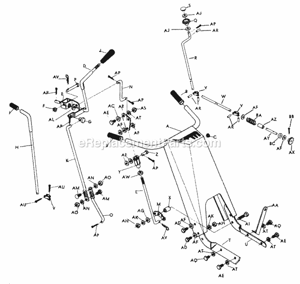 Lawn Boy 2680B (300000001-399999999)(1973) Snowblower Handle & Control Diagram