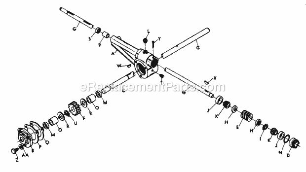 Lawn Boy 2680B (500000001-599999999)(1975) Snowblower Gear Case Assembly Diagram